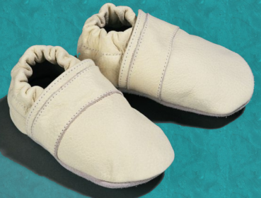 Fehn Lederslipper in Creme ,- aus softig weichem Leder , Größe 24/25